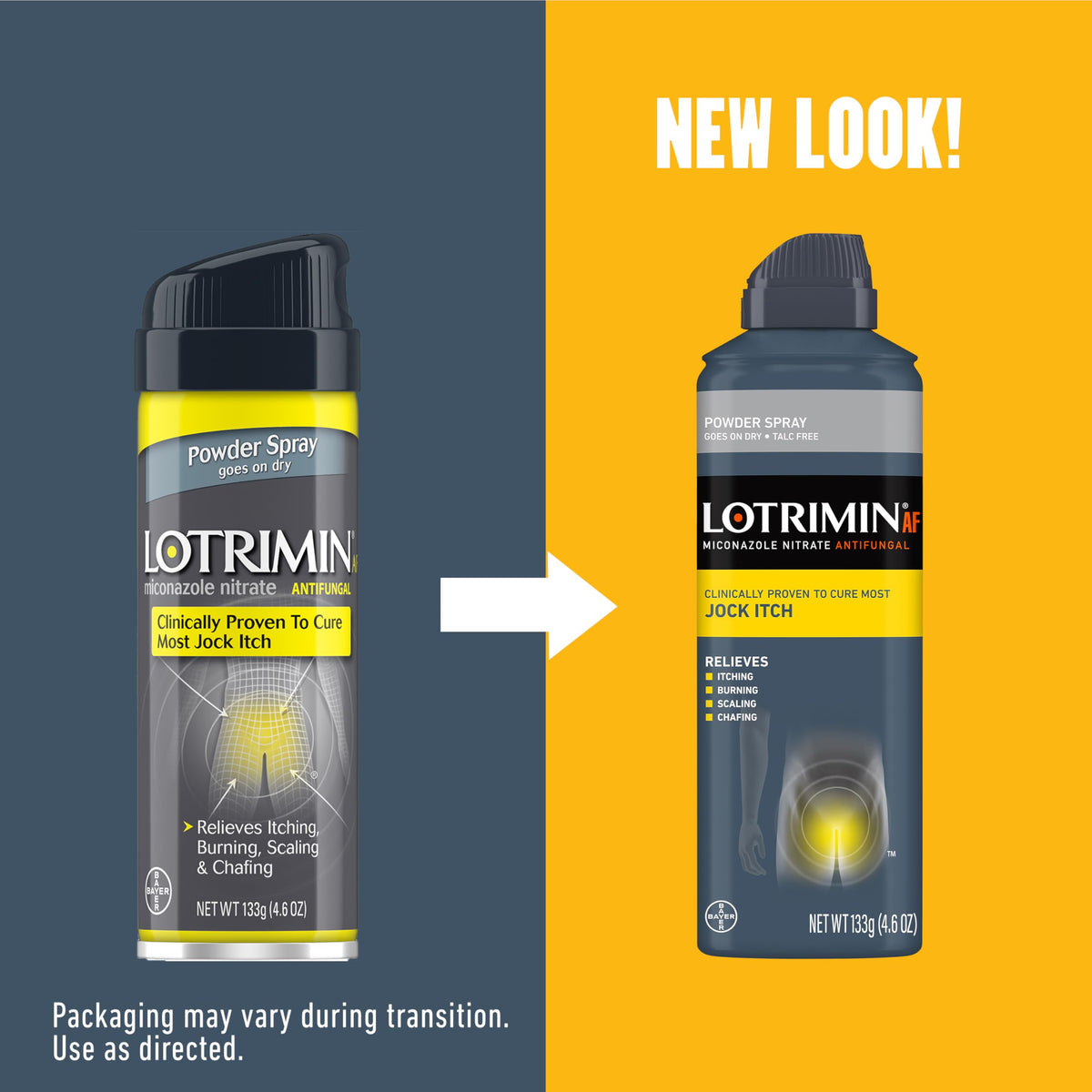 Lotrimin AF Jock Itch Powder Spray, Miconazole Nitrate 2% - Treatment of Most Itch, 4.6 Ounces (133 Grams) Spray Can (Pack 3)