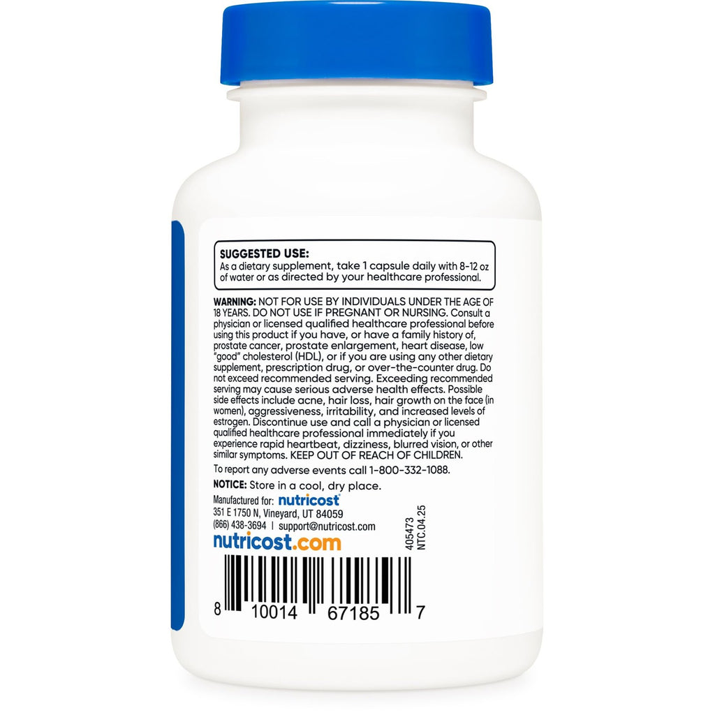 Nutricost DHEA 25mg, 120 Capsules, Gluten-Free, Soy Free Supplement | GMO-Free