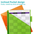 Plastic Binder Dividers with One Front Pocket and Tab Binder Divider for 3 Ring Binder, Multicolor, 10 Pack