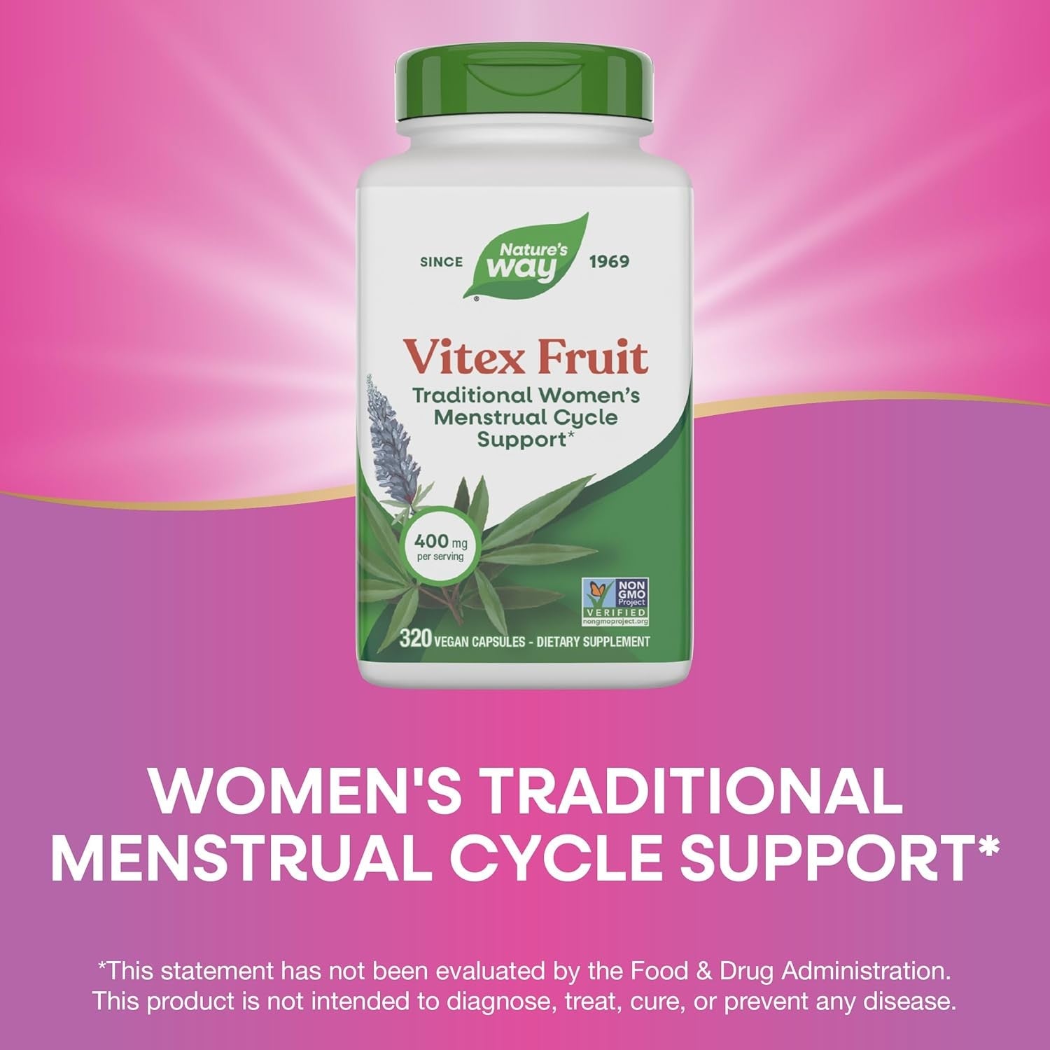 Buy now Nature's Way Vitex Fruit, Traditional Menstrual Cycle Support*, Traditional Women's Health Support*, Chasteberry, Vegan, 320 Capsules (Packaging May Vary) at indiglob india