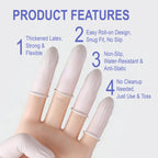 Disposable Latex Finger Cots, Medium Size Waterproof Finger Protectors, Anti-Slip Powder-Free Finger Sleeves for Electronics Repair, Crafting, Beauty Nail Art & Household Use (Approx. 105 PCS)
