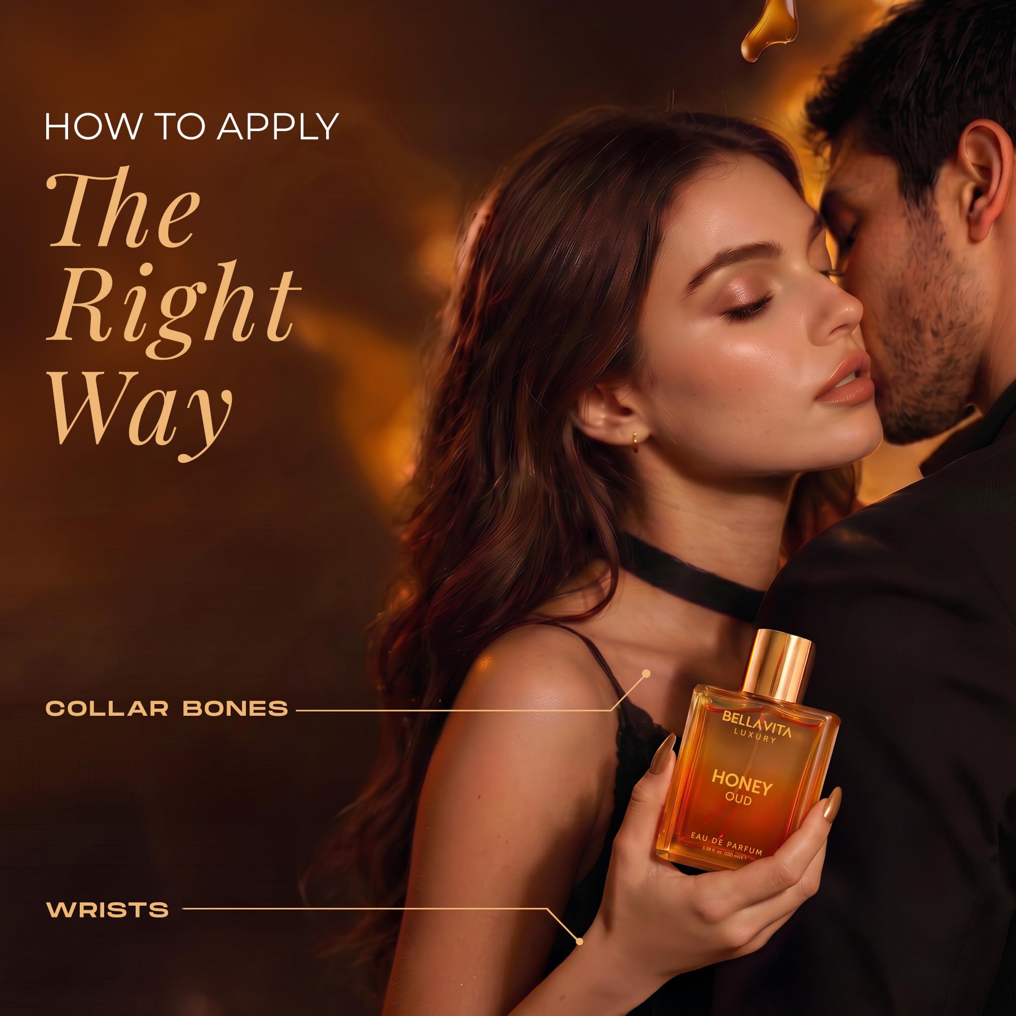 BellaVita Luxury Honey Oud Eau de Parfum | 100 ml | Unisex Perfume | Unisex Perfume with long-lasting Honey Oud Eau de Parfum, perfect for daily wear, special occasions and gifting