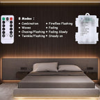 Buy now echosari Battery Powered Led Strip Lights with Remote Warm White, 8 Modes, Dimmable, Timer, Self-Adhesive, Cuttable, Waterproof, 9.8FT 90Led Strip Lights for TV Kitchen Cupboard Bedroom Decor at indiglob india