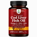 Icelandic Cod Liver Oil Softgels - Omega 3 Fish Oil with Vitamin A - 100 Ct | Wild Caught - Paired with EPA , DHA & D3 - Healthy Heart, Brain & Immune Support - 1000 mg Per Serving - 50 Burpless Servings