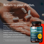 Sunergetic Premium DIM Supplement – 150mg diindolylmethane, Broccoli, Calcium D-Glucarate & Bioperine for Men & Women – DIM Complex for Menopause Support & Balance - 60 Capsules