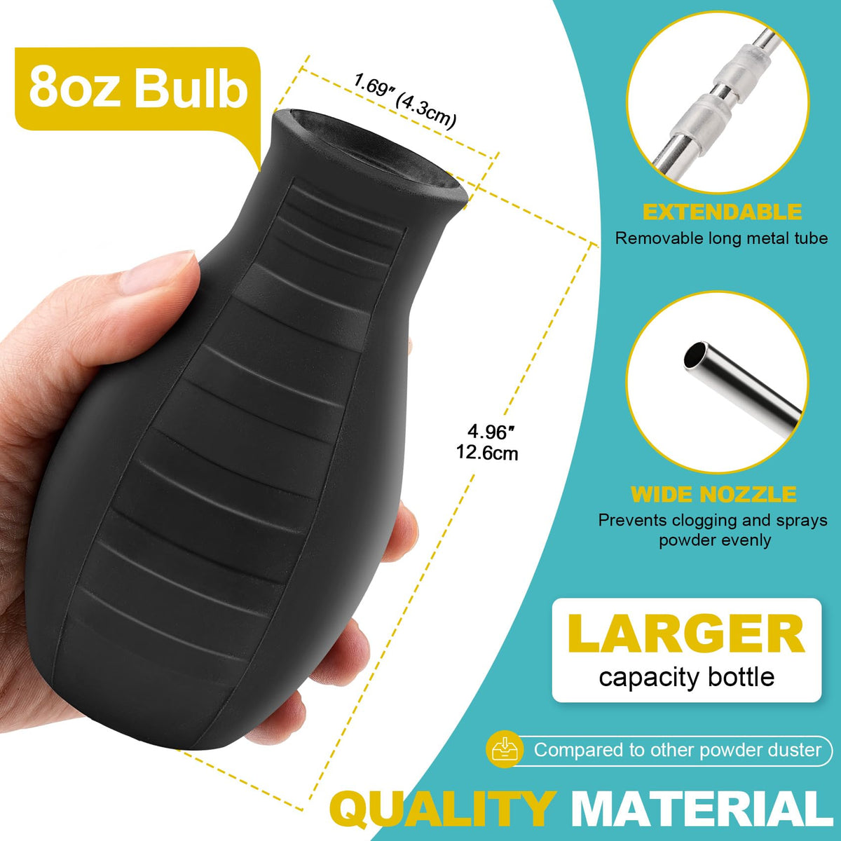 Sbestily Diatomaceous Earth Bulb Duster Powder Applicator, with Long Tubes