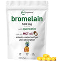 Bromelain 500mg with Quercetin & MCT Oil, 240 Enteric Coated Softgels | Ultra Absorption Bromelain Supplement | Natural Digestive Enzymes for Digestion & Joint Health | Non-GMO, Gluten Free