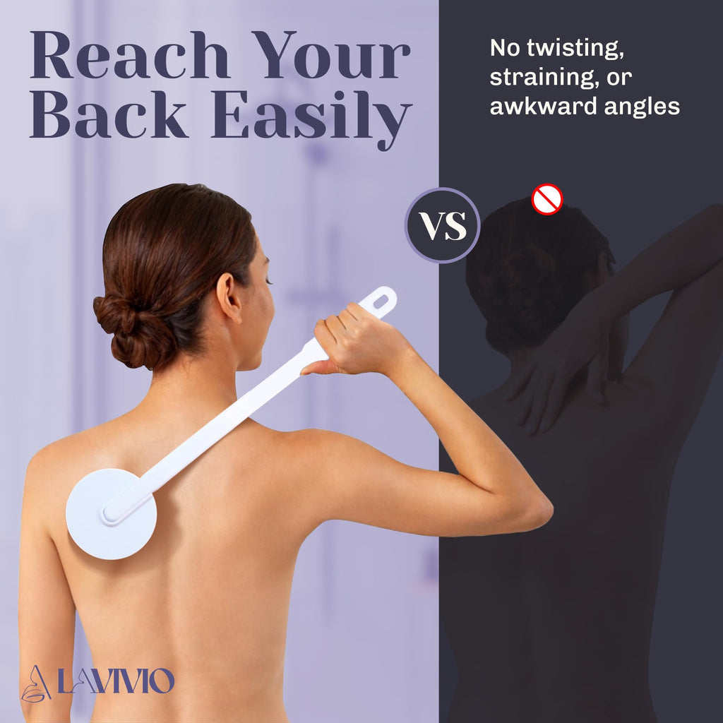 Lotion Applicator for Back - Back Lotion Applicator for Women and Men - 19 Massaging Rollers for Soothing Relief - Long Handle, Easy Application - Ideal for Elderly, Perfect for Cream & Lotion