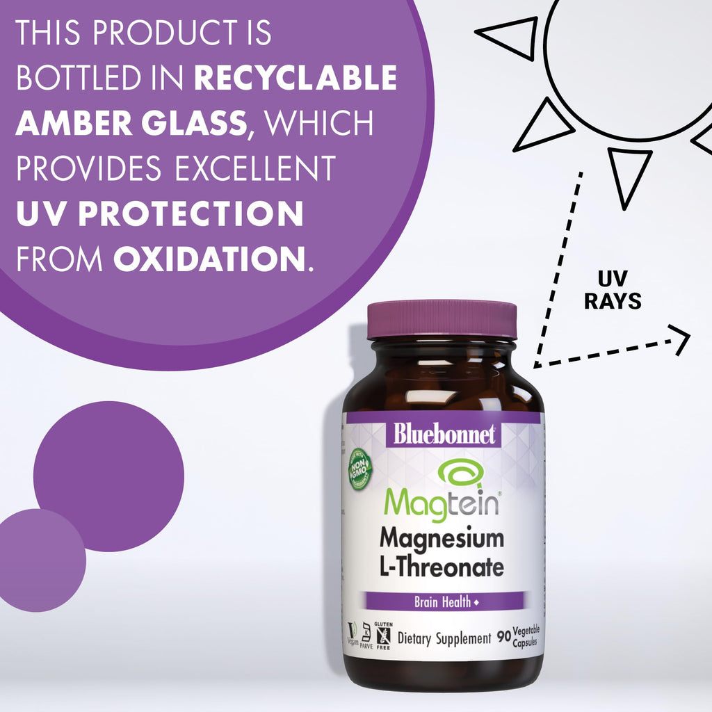 Bluebonnet Nutrition Magtein Magnesium L-Threonate, 90 Vegetable Capsules