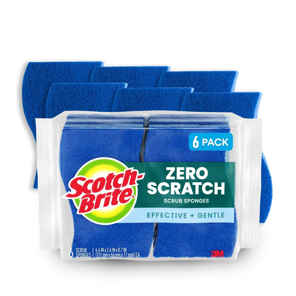 Buy now Scotch-Brite Zero Scratch Scrub Sponge, 6 Kitchen Sponges for Cleaning Around the Home, Bathroom & More, Scratch-free Dish Scrubber, Multi-surface Safe, Best for Nonstick Pots and Pans 6 Scrub Sponges 6 Scrub Sponges at indiglob india