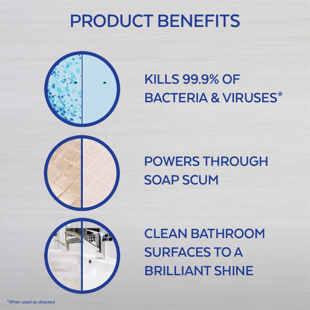 Lysol Bathroom Cleaner Spray, Blue, Island Breeze, 48oz (2X24oz)