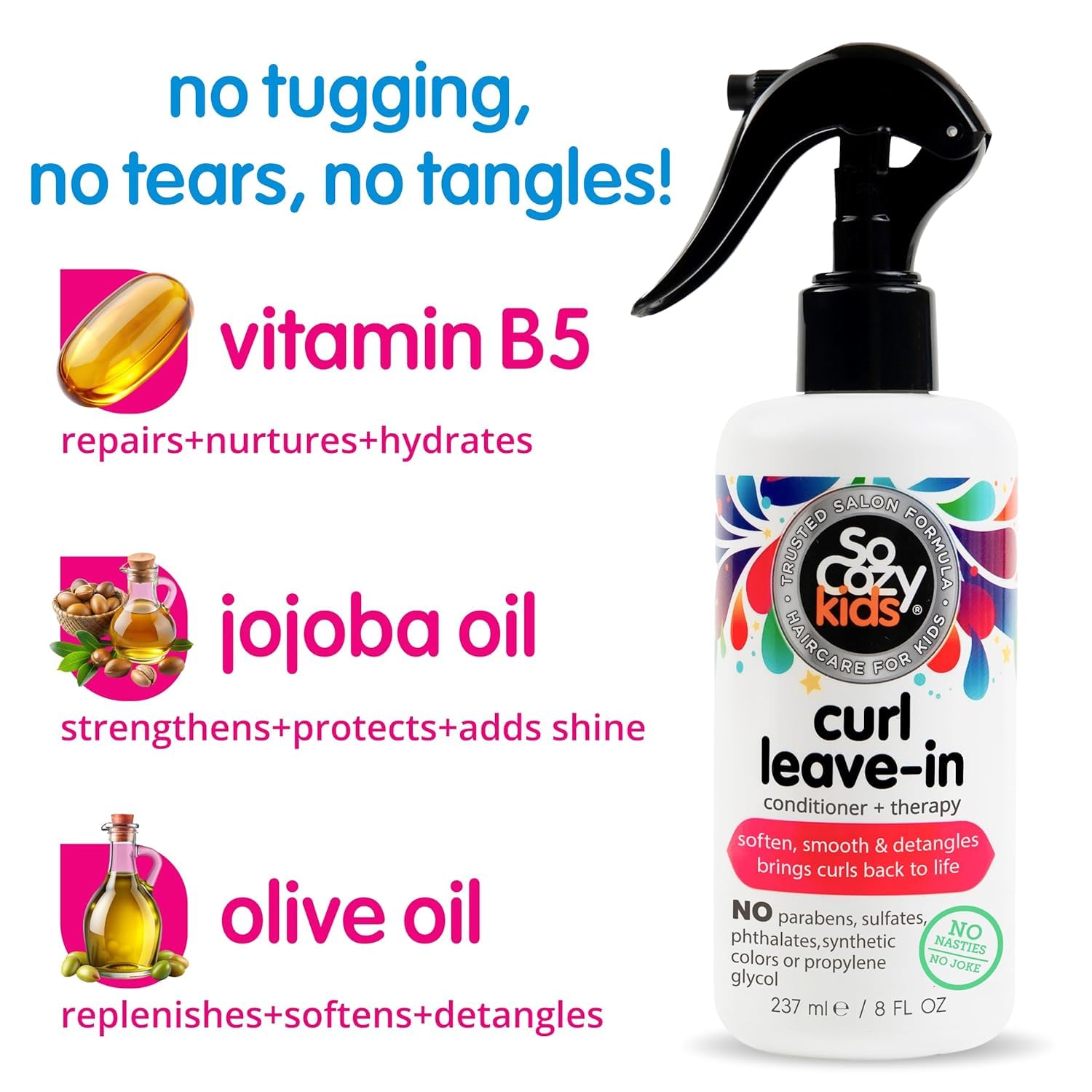 Buy now So Cozy Leave In Conditioner Spray (8 Fl Oz) Paraben-Free Detangler for Kids' Curly Hair, Deep Conditioner & Tangle-Free Curls, Gentle & Nourishing with Keratin, Vitamin B5, Olive Oil & Jojoba Oil at indiglob india