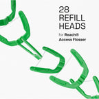 Buy now REACH Ultraclean Access Flosser Refill Heads, Mint, Plaque Remover for Teeth, Shred Resistant, for Hard to Reach Areas, Oral Care, PFAS Free, for Adults & Kids, 1 Pack, 28 Count at indiglob india