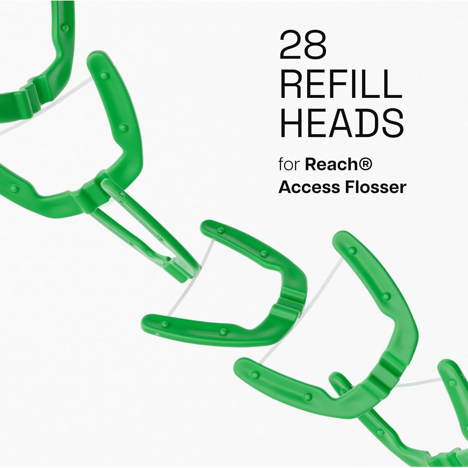 Buy now REACH Ultraclean Access Flosser Refill Heads, Mint, Plaque Remover for Teeth, Shred Resistant, for Hard to Reach Areas, Oral Care, PFAS Free, for Adults & Kids, 1 Pack, 28 Count at indiglob india