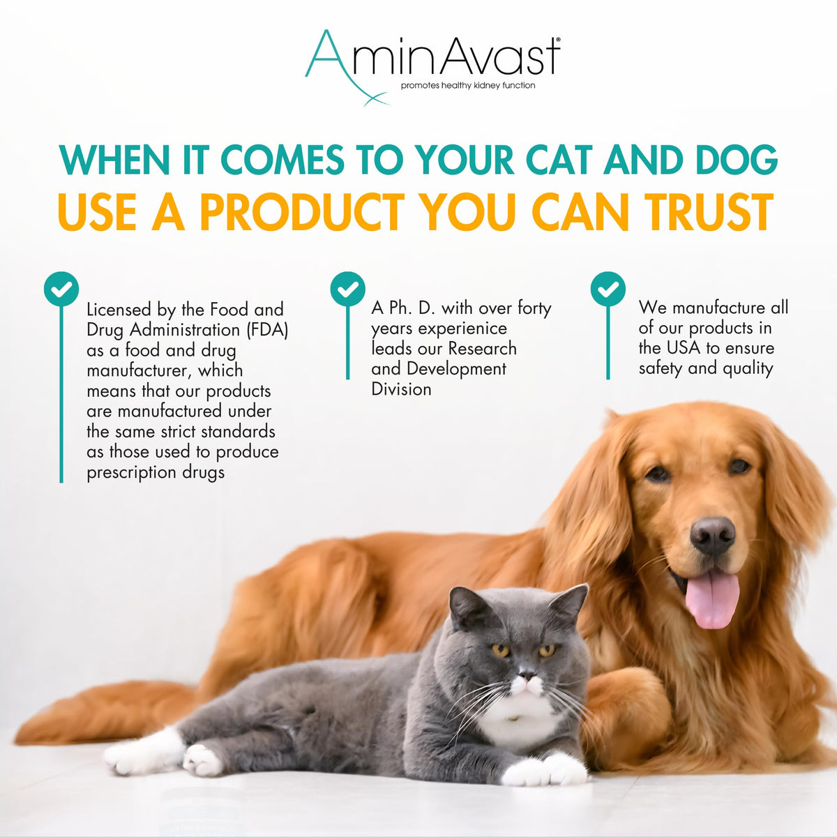 AminAvast 300mg Kidney Support for Cats & Small Dogs, 60 Sprinkle Capsules