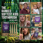 PRIMALS Kids Horse Bristle & Bamboo Toothbrush (4-Pack) - Soft & Healthy Horse Bristles - Zero Microplastics - Fully Biodegradable - Quick Dry Design
