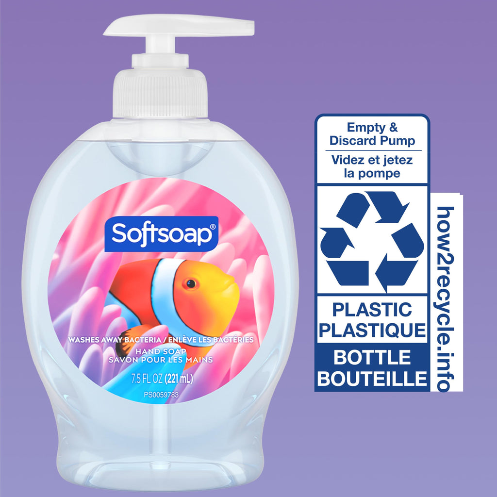 Softsoap Liquid Hand Soap, Aquarium Series - 7.5 Fl Oz (Pack of 6) | Paraben-Free, Phthalate-Free, Washes Away Germs, Bathroom Hand Soap, Kitchen Hand Soap, Daily Handwashing, Gentle on Hands