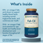 Nature's Wonder Fish Oil 1100mg Omega-3 Fatty Acids EPA & DHA,120 Softgels | Whole Body Support Joint, Heart, Immune, Eye & Brain Health for Women & Men, Rigorously Tested, Gluten-Free, 120 Day Supply