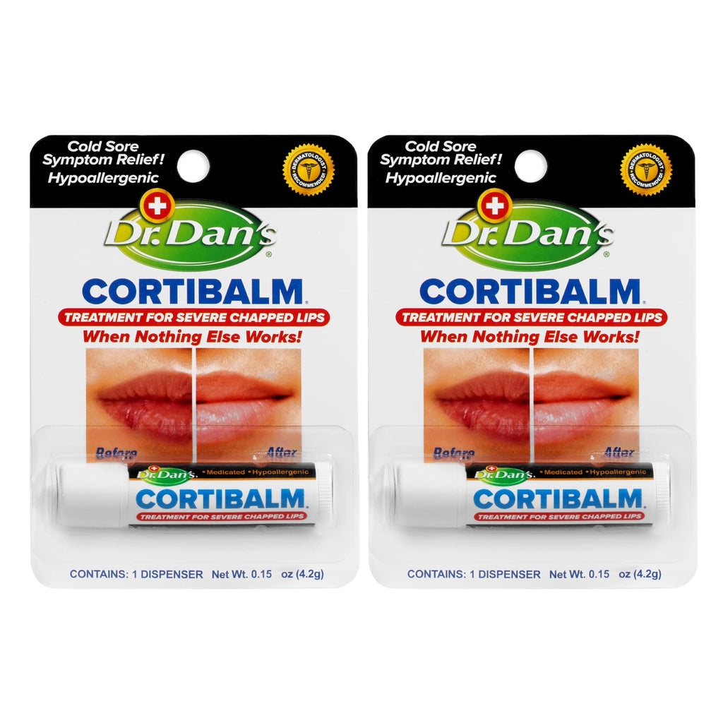 Dr. Dan's Cortibalm 1-Pack Lip Balm with 1% Hydrocortisone for Cracked Lips | Healing Lip Balm with Beeswax & Vitamin E, Lip Repair for Severely Chapped Lips, Dry Lips Repair, Moisturizing Hydrating