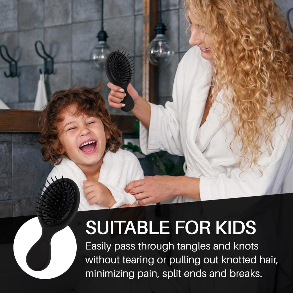 Authentic RHOS Folding Brush with mirror, designed for women and kids; detangles effortlessly while minimizing hair damage.