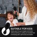 Authentic RHOS Folding Brush with mirror, designed for women and kids; detangles effortlessly while minimizing hair damage.