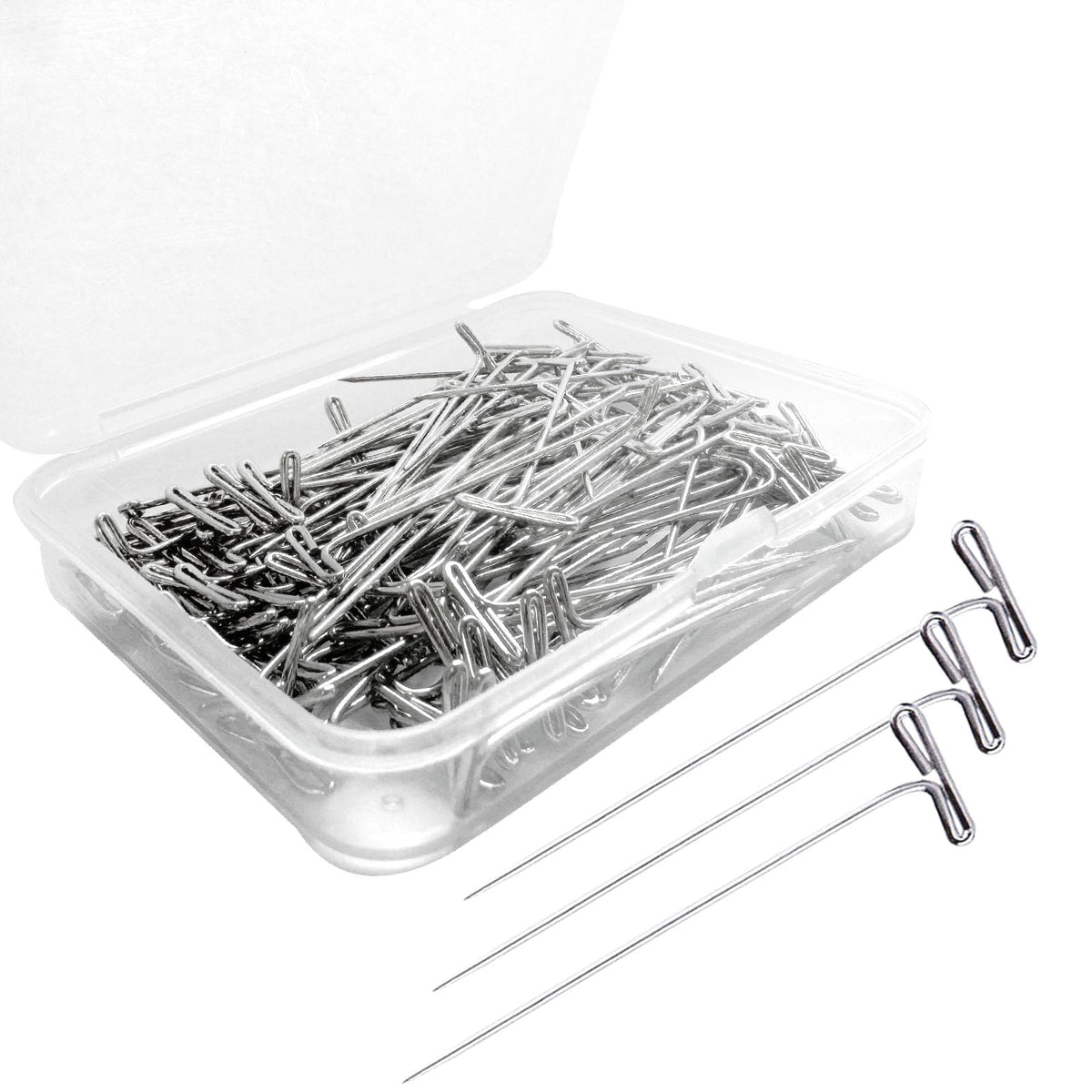 T Pins, 100Pack 1.5 inch Wig Pin, Stainless Steel T-pins for Blocking Knitting, Wig Pins for Foam Head, Blocking Crochet, Straight Pins for Sewing, Craft, Quilting, Office, Decoration by Sunenlyst