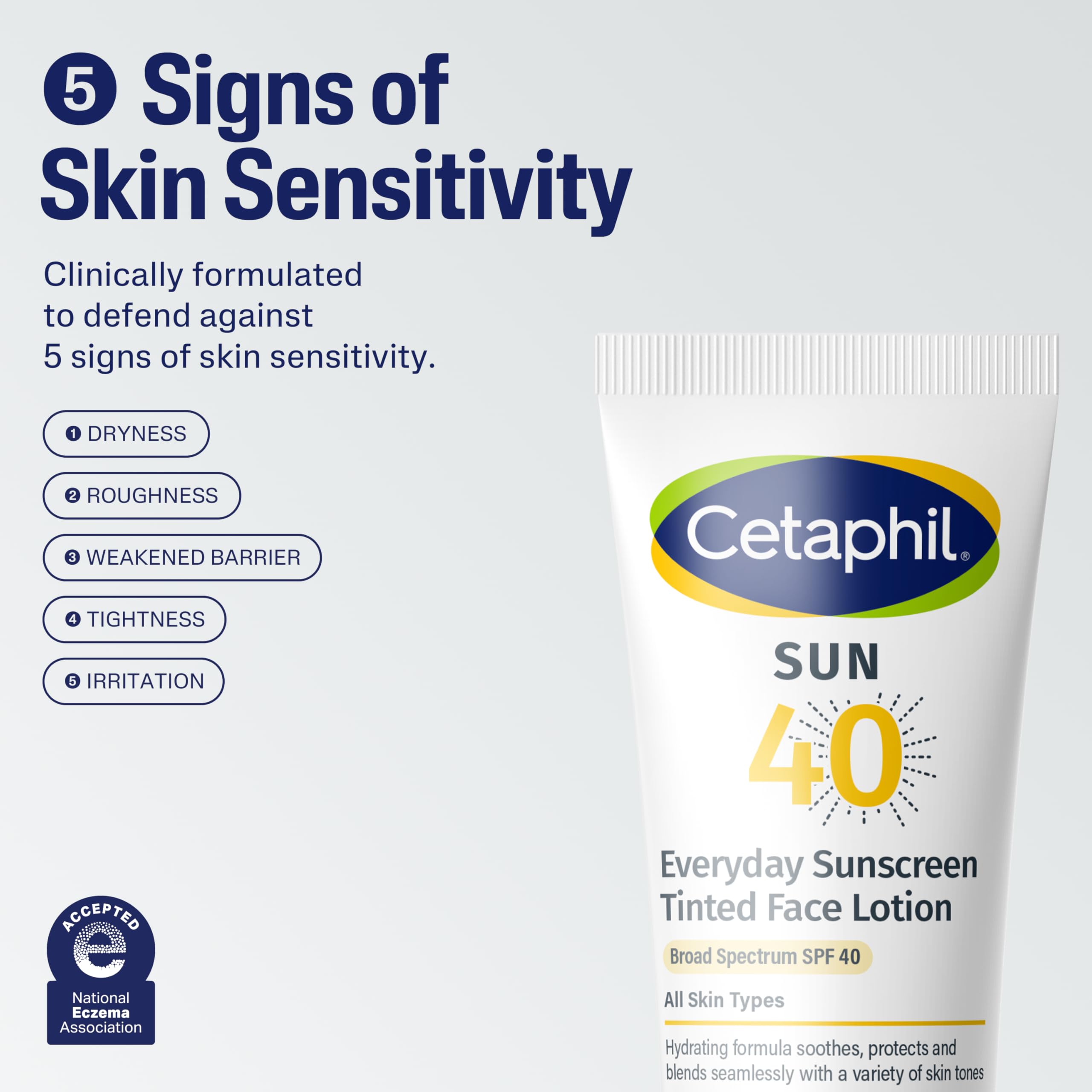 Buy now CETAPHIL Everyday Sunscreen Tinted Lotion for Face, 1.7 fl oz, 100% UVA/UVB Mineral Sunscreen: Titanium Dioxide & Zinc Oxide, SPF 40, For Sensitive Skin at indiglob india