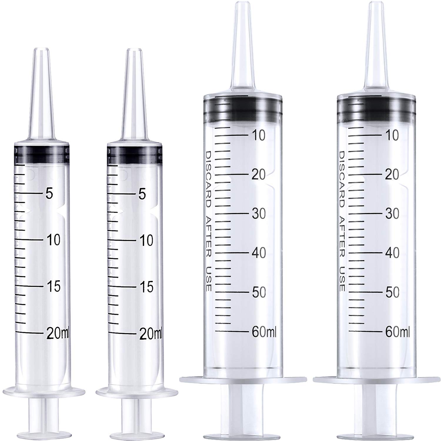 Buy now Frienda Large Plastic Syringe 4 Pack Measuring Syringe Tools Dispensing Multiple Uses(60 ml) 20 ml and 60 ml at indiglob india