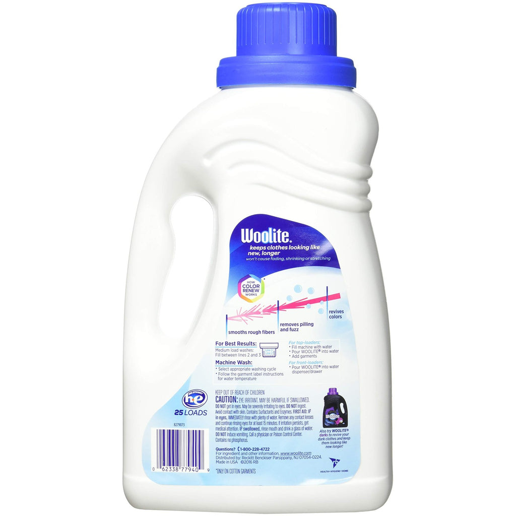 Woolite Clean & Care Liquid Laundry Detergent, 2x33 Loads, 2x50oz, Regular& HE Washer, Gentle Cycle, sparkling falls scent,packaging may vary