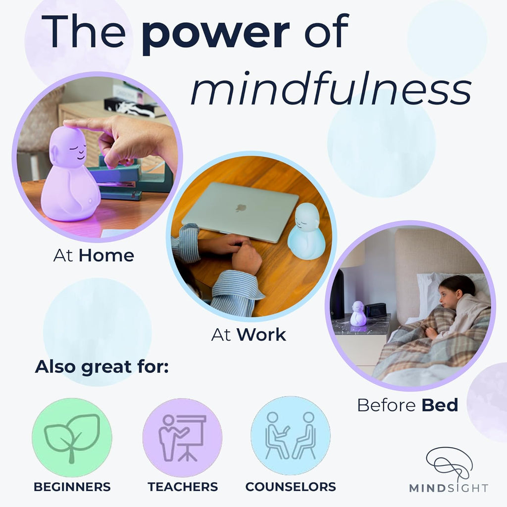 Buy now Mindsight 'Breathing Buddha' Guided Visual Meditation Tool for Mindfulness | Slow Your Breathing & Calm Your Mind for Stress & Anxiety Relief | Perfect for Adults & Kids | Relaxing Self Care Gift at indiglob india