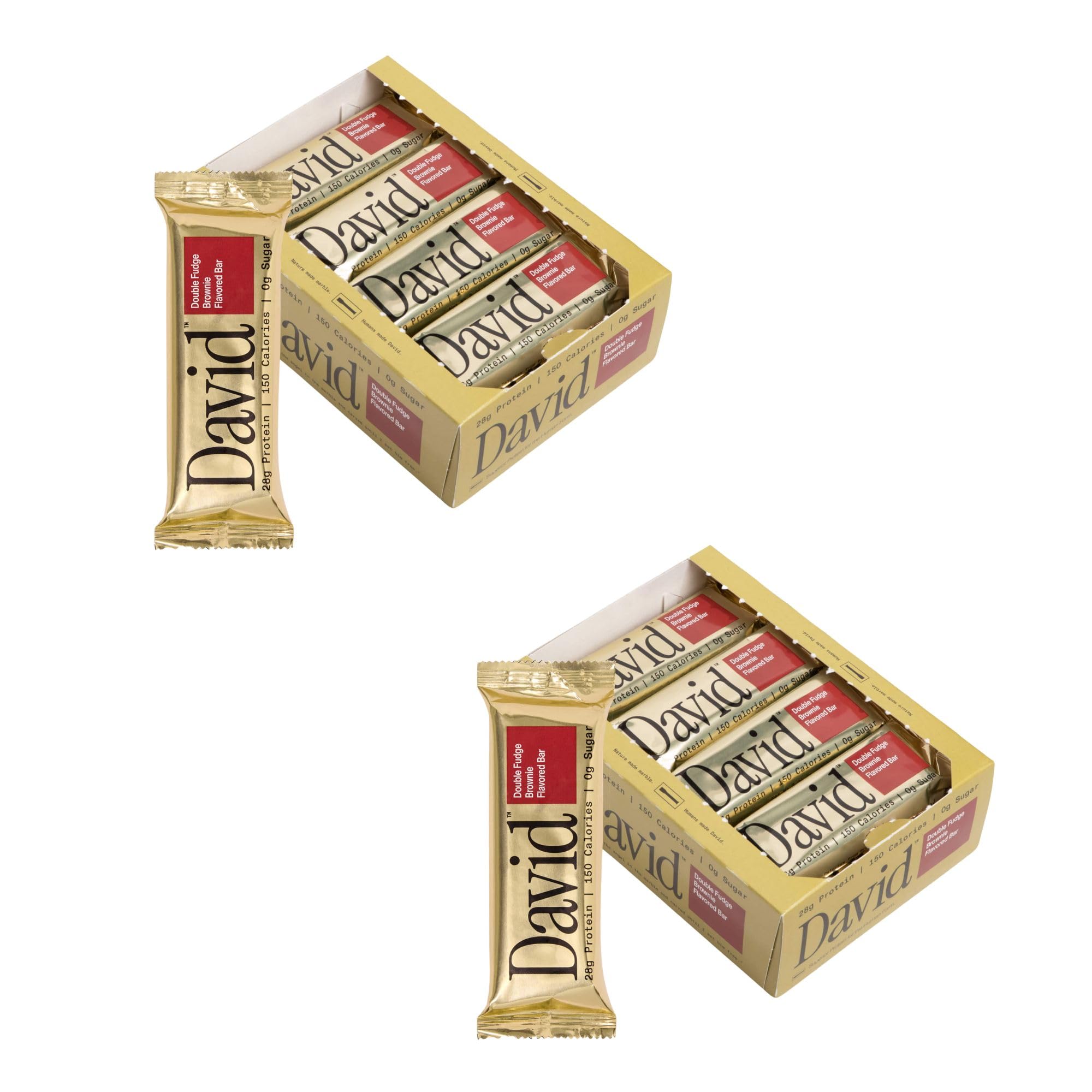 Buy now David High Protein Bars - 0g of Sugar, Low Carb, Gluten Free - 28g of Protein, 150 Calories - On-The-Go Snack - Chocolate Chip Cookie Dough Flavor, Pack of 12 Fudge Brownie 2 count (Pack of 24) at indiglob india