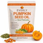 Everly Pumpkin Seed Oil with Saw Palmetto, Cold-Pressed Virgin 60 Softgels
