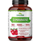 Buy now Zazzee D-Mannose, 1000 mg per Serving, 180 Vegan Capsules, 3 Month Supply, Potent & Fast-Acting, Certified Kosher, 100% Pure, All-Natural Urinary Tract Health Support, 100% Vegetarian, Non-GMO at indiglob india
