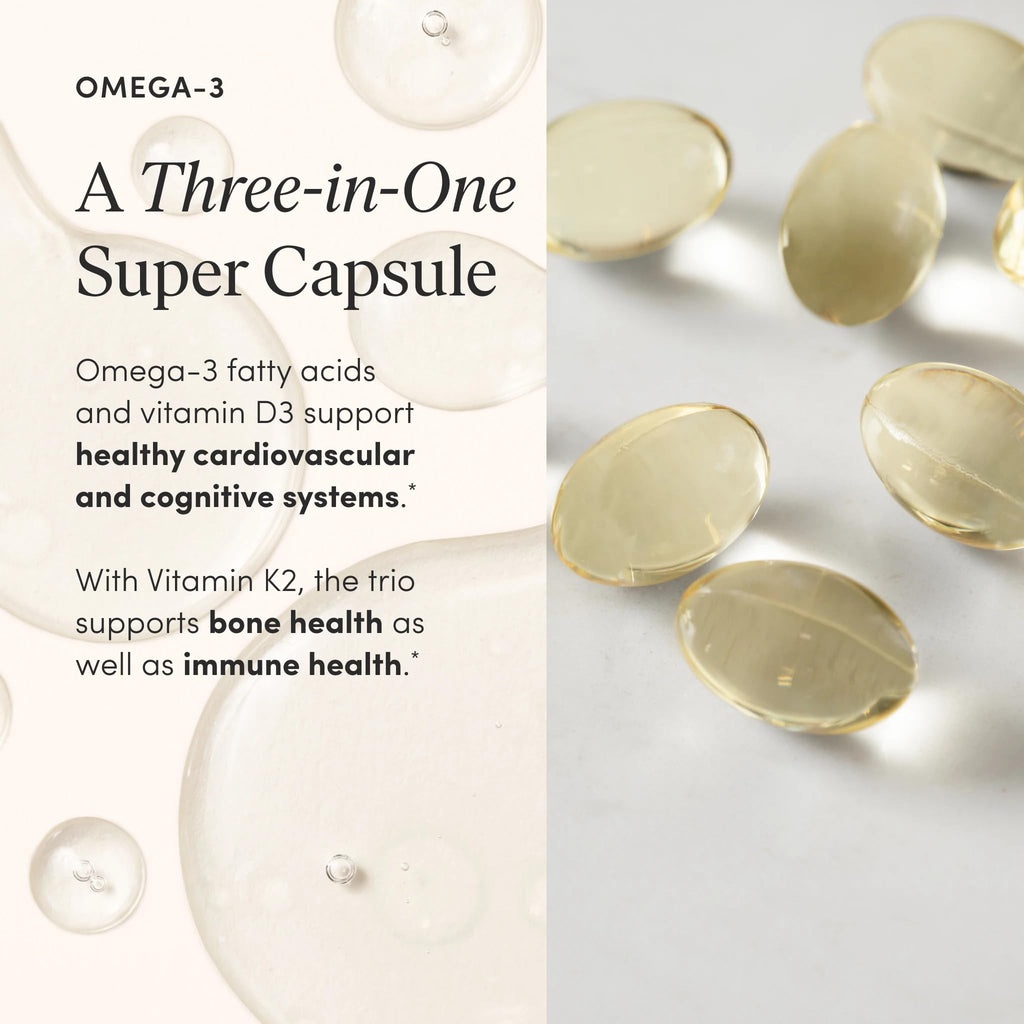 The 'Pause Life Omega 3, Vitamin D3 & K2 Fish Oil Supplement, 120 Softgels