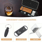 Buy now Travel Humidor Box With Cigar Accessories - Spanish Cedar, Humidifier, Cutter, Stand, Punch - Holds 4-5 Cigars - Waterproof, Crushproof, Airtight Seal at indiglob india
