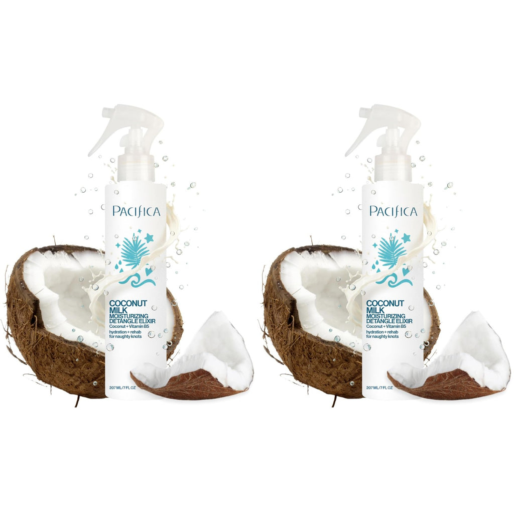 Pacifica Coconut Milk Hair Detangler Spray – Leave-In Conditioning Elixir for Tangle-Free Hair – Instantly Detangles Knots, Adds Shine & Moisture, Prevents Breakage & Frizz – Vegan & Cruelty-Free | Vegan