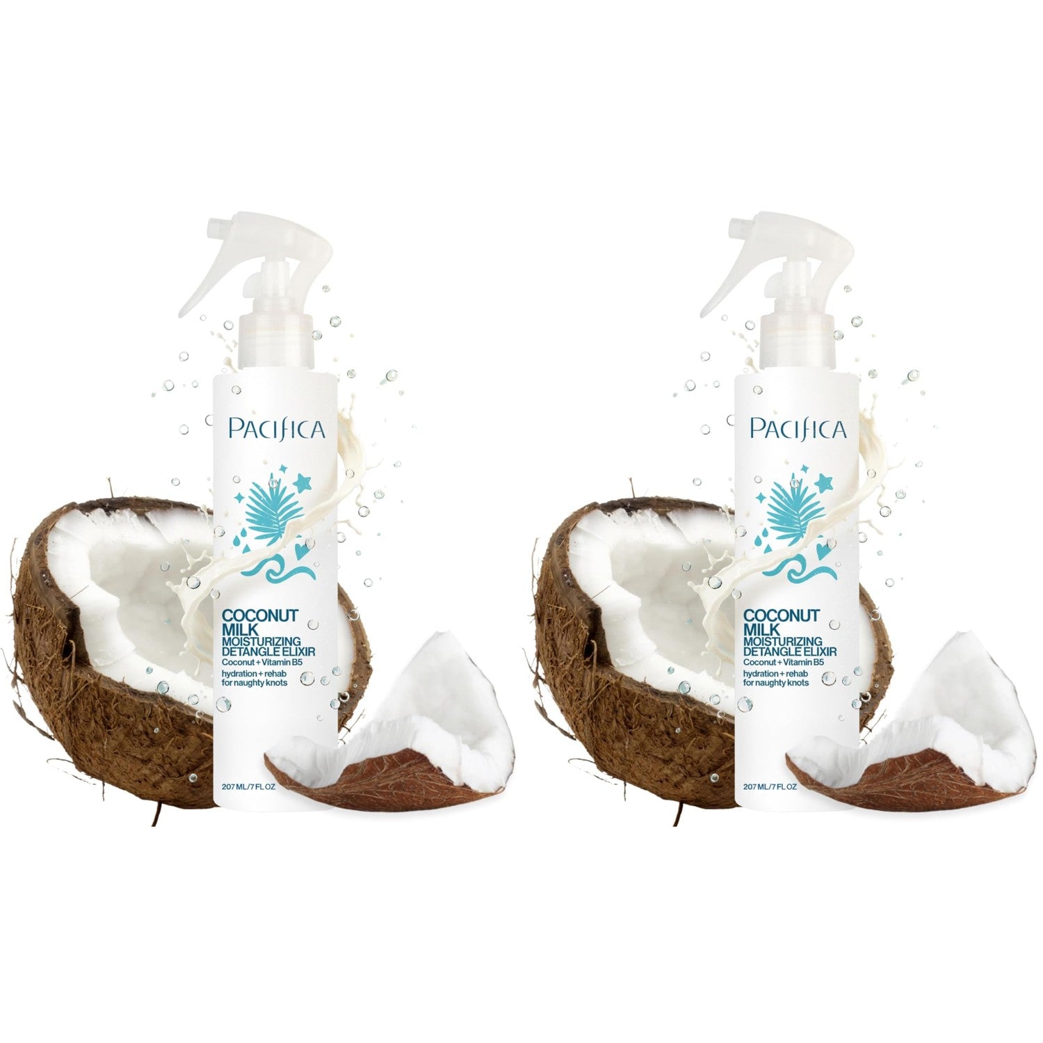 Pacifica Coconut Milk Hair Detangler Spray – Leave-In Conditioning Elixir for Tangle-Free Hair – Instantly Detangles Knots, Adds Shine & Moisture, Prevents Breakage & Frizz – Vegan & Cruelty-Free | Vegan