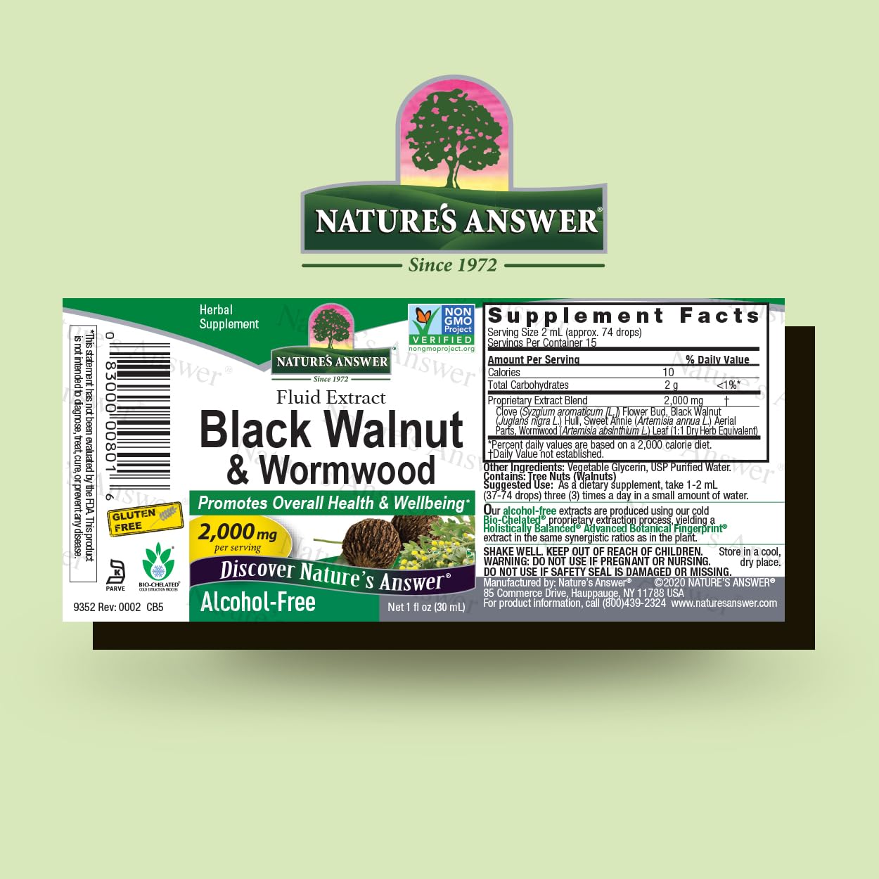 Buy now Nature's Answer Black Walnut and Wormwood Complex | Promotes Overall Health and Wellbeing | Super Concentrated 2,000mg | Vegan, Non-GMO, Gluten-Free & Alcohol-Free 1oz | Promotes a Healthy Gut at indiglob india