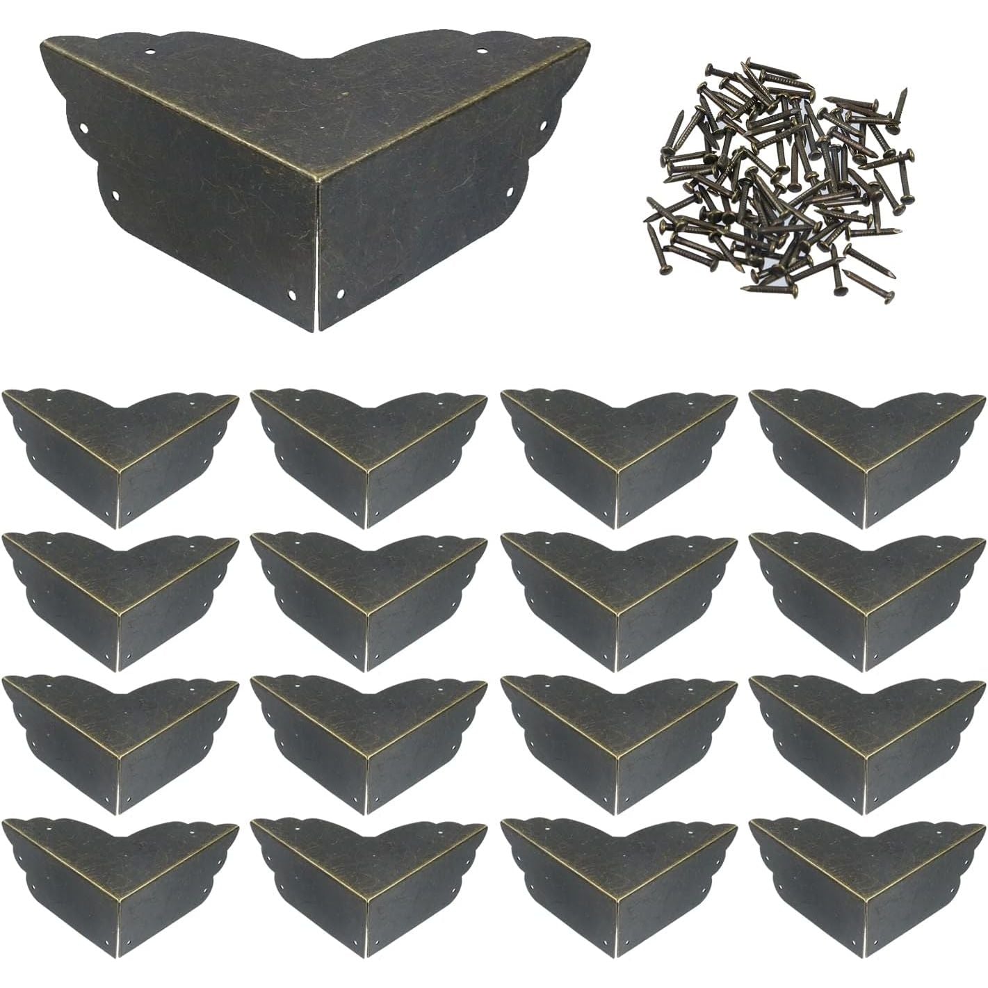 Buy now Mcredy Corner Protectors for Furniture,4 Pack Table Corner Protectors Metal Bronze Box Corners Decorative 2.8x2.8x1.2(LxWxH),Side Length 2.8" Bronze 16 at indiglob india