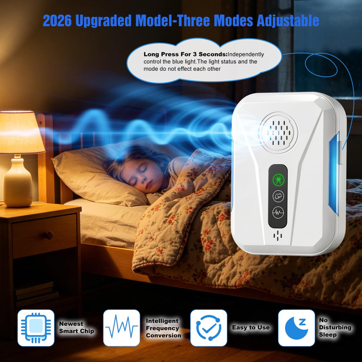 2026 Upgraded Ultrasonic Pest Control Repeller 6 Packs, Rodent Deterrent Plug in for Mice Bug Roach Ant Mosquito Insect, Mouse Repellent Indoor for Home Office Warehouse, 3 Mode Switching, White