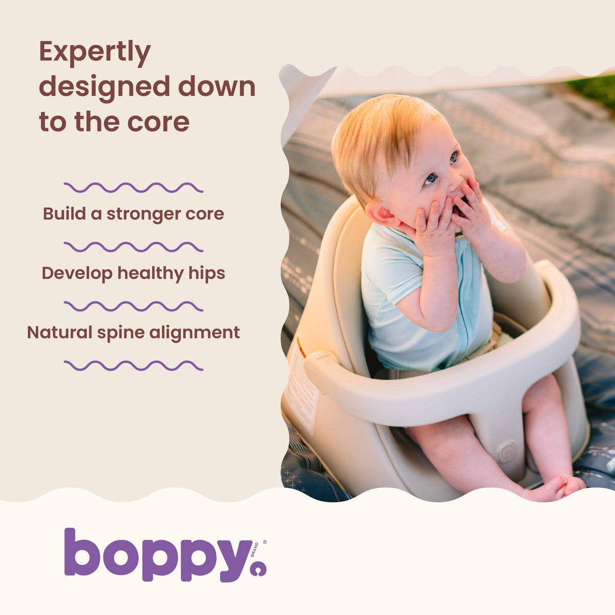 Boppy Proper Posture Floor & Booster Seat, Infant Seat & Washer-Safe Tray