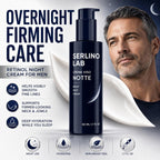 Serlino Lab Night Face Cream for Men - Retinol Night Cream with Hyaluronic Acid & Olive Oil, Collagen Boosting Face Moisturizer, Firms Men's Sagging Neck & Jowls, Reduces Deep Wrinkles, 1.7 Fl Oz