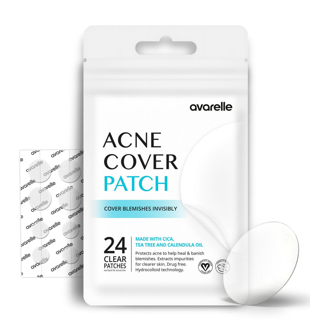 Buy now AVARELLE Acne Cover Patches, Eligible Hydrocolloid Pimple Patches for Face with Tea Tree Oil, Korean Skincare Zit Patches for Face | HSA Store Eligible Items | Vegan, Cruelty-free at indiglob india
