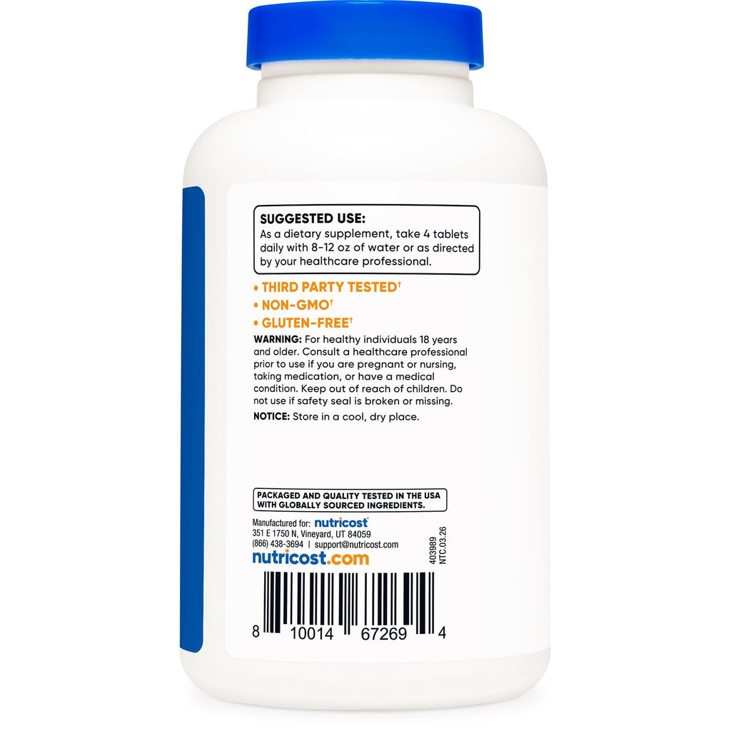 Nutricost Calcium & Magnesium Carbonate 240 Tablets, 60 Servings, GMO-Free