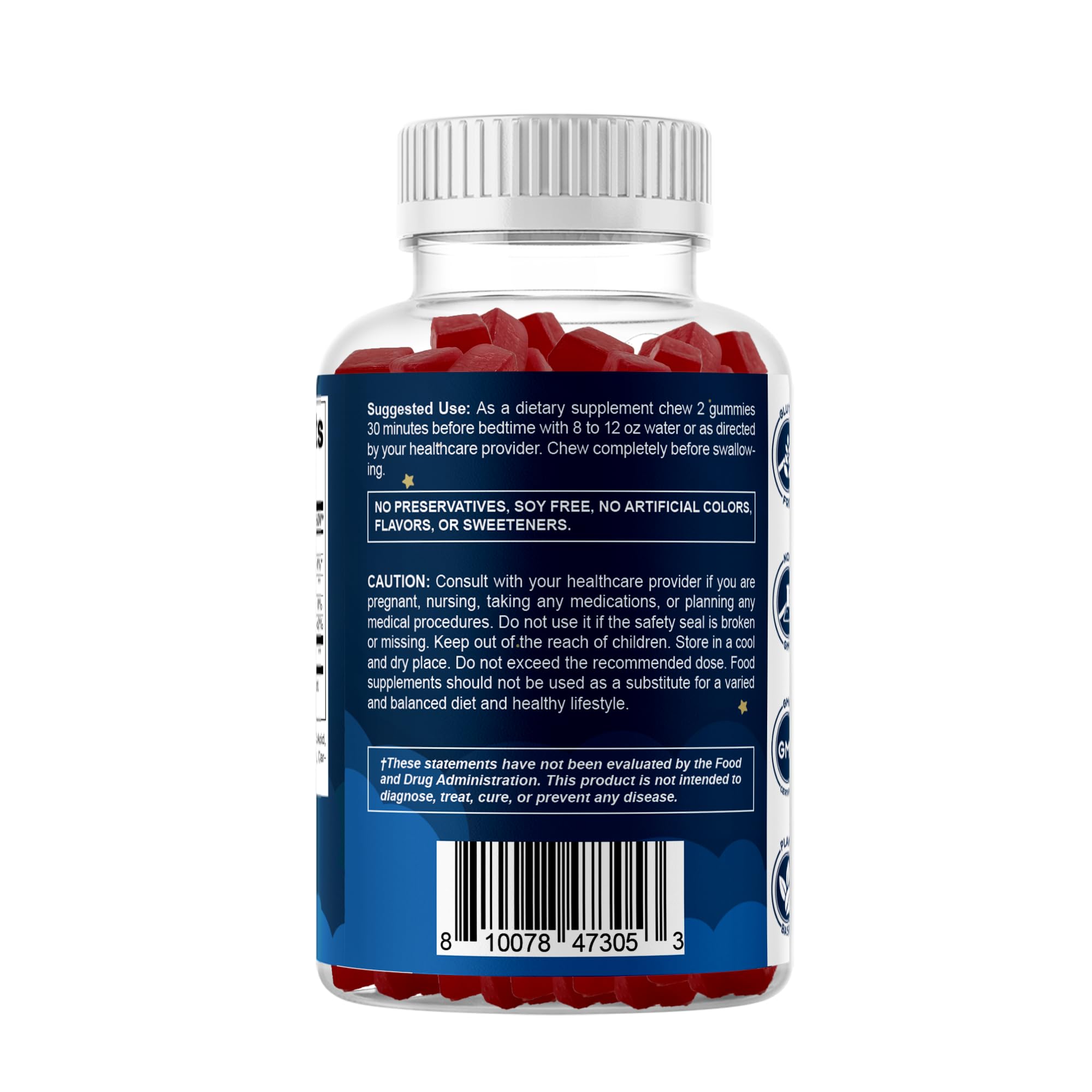 Vitamatic Sugar Free Melatonin 60 mg Per Serving - 60 Vegetarian Gummies | Non-Habit Forming High Potency Melatonin Supplement