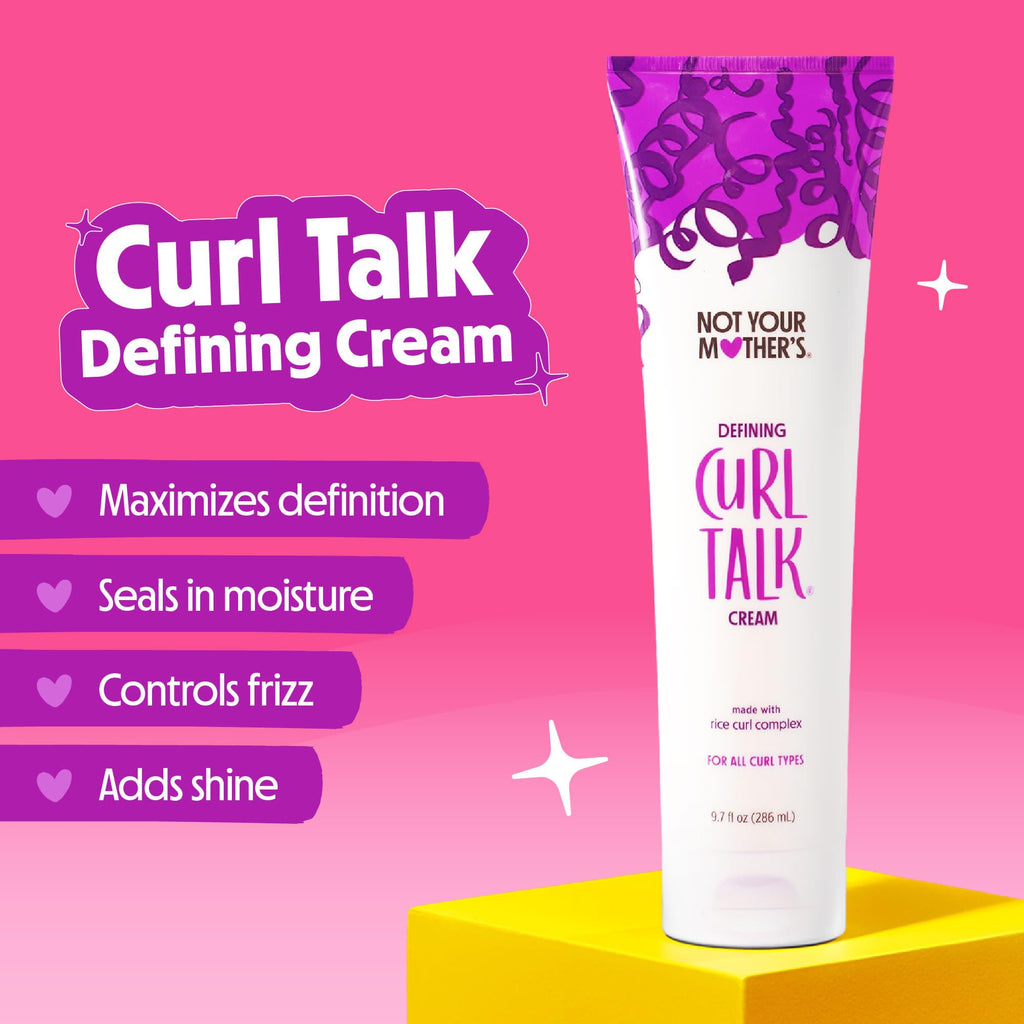 Not Your Mother's Curl Talk Kit, 9.7 fl.oz Defining Cream, 9.7 fl.oz Frizz Control Styling Gel & 7 oz Activating Mousse | Defining Cream, Frizz Control Gel, & Activating Mousse - 9.7 oz Each - Maximize Definition & Control Frizz - Citrus Jasmine