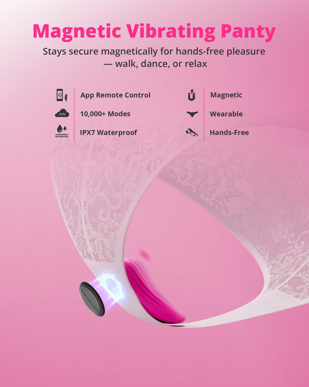 LOVENSE Ferri Vibrating Panties, Magnetic Mini Wearable Clit Vibrator