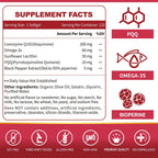 ZEBORA CoQ10 200mg Softgels, 120 Servings | With PQQ, BioPerine & Omega-3, Ubiquinone, High-Absorption, Powerful-Antioxidant, Support Heart & Energy-Production