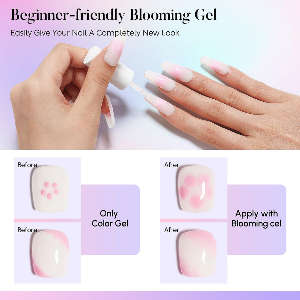Buy now AIMEILI Nail Art Blossom Gel Nail Polish Soak Off UV LED Clear Blooming Gel Manicure 10ml at indiglob india