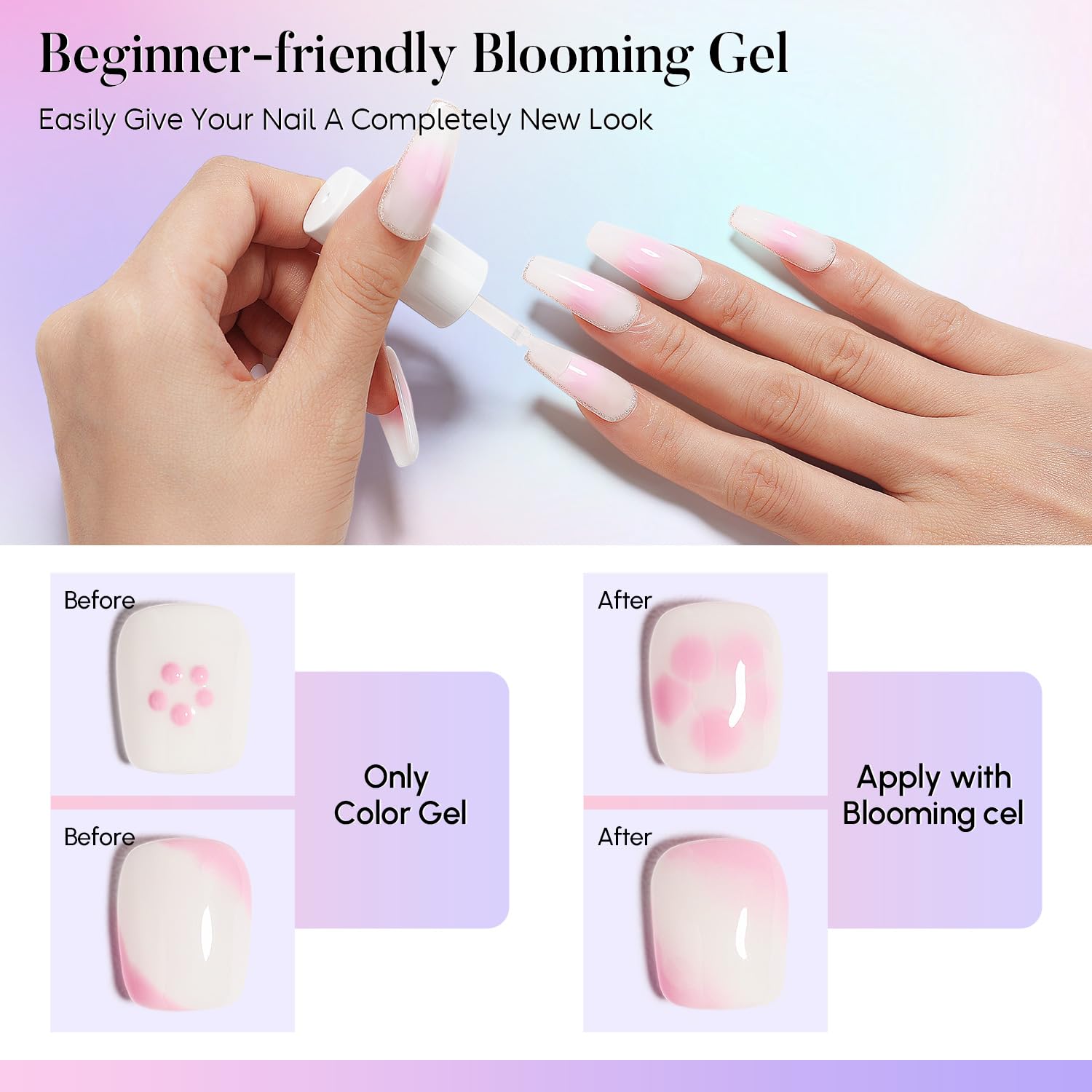 Buy now AIMEILI Nail Art Blossom Gel Nail Polish Soak Off UV LED Clear Blooming Gel Manicure 10ml at indiglob india